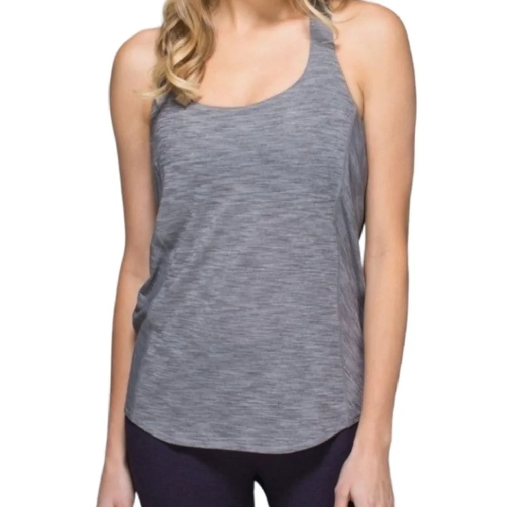 Lululemon Athletica  size 4 gray & black Free to be Wild Two in One tank top